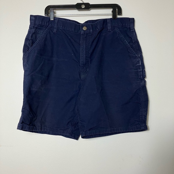 Carhartt‎ Cargo Shorts 40 Waist Navy Blue Work Flaw: Worn In Shown In Pictures - Picture 1 of 8